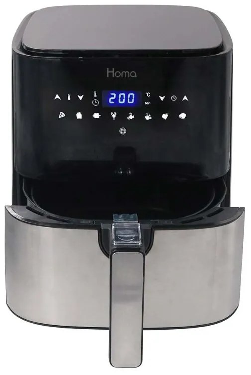 Фритюрник с горещ въздух HOMA HF-355D, 1450W, Кошница с вместимост 3,5L, Инокс