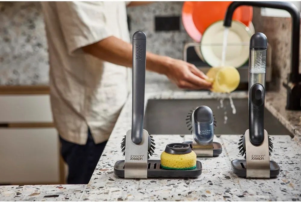 Четка за съдове с тавичка и поставка SinkTech – Joseph Joseph