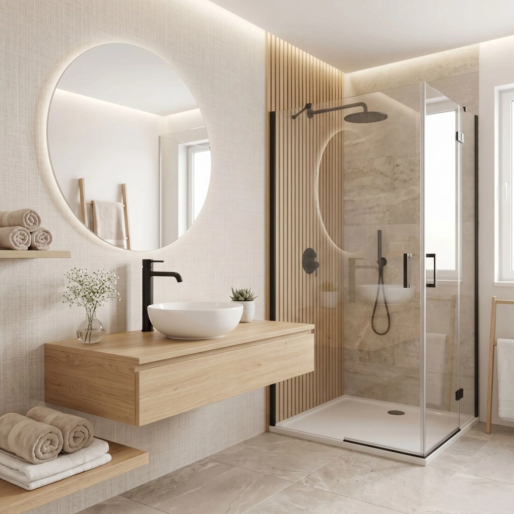 Смесител за баня Rea Rivo Black High