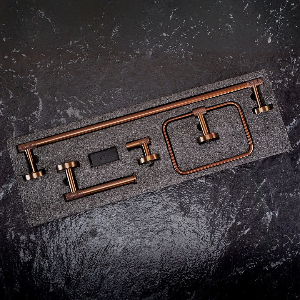 Комплект аксесоари за баня GRID Brush Copper 4 части