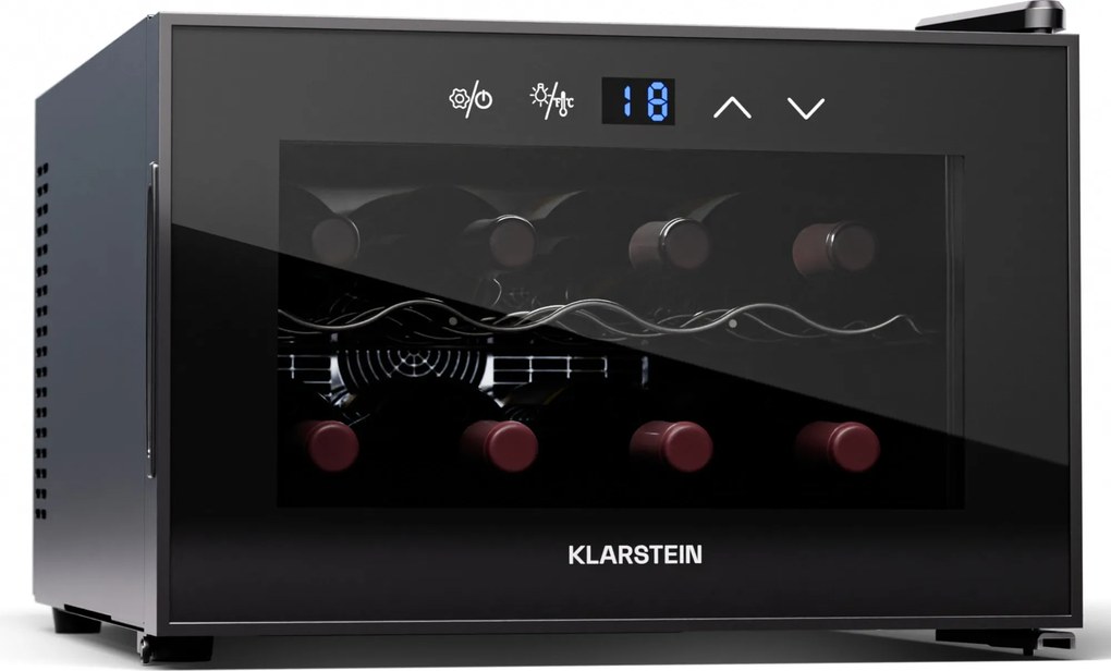 Klarstein Shiraz 8 Uno, охладител за вино, 8 бутилки, 8 - 18 °C, сензорно управление