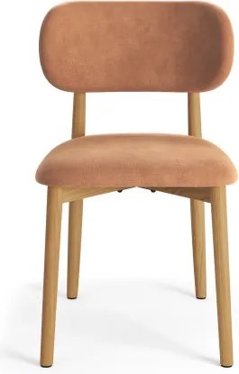 АЛMО Теракота (тъкан Дэнни 204)/рамка лакиран дъб - ДЪРВЕН СТОЛ ЗА ДНЕВНА, ТРАПЕЗАРИЯ, КУХНЯ РЕТРО