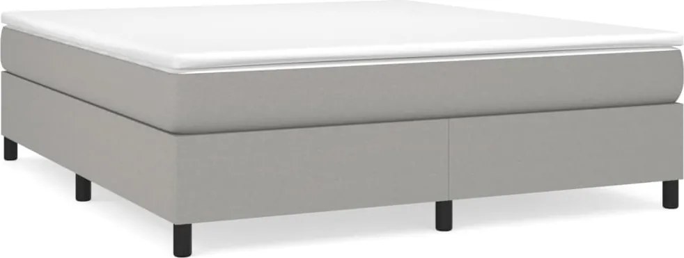 3120878 vidaXL Рамка за легло с пружини, светлосива, 180x200 см, плат