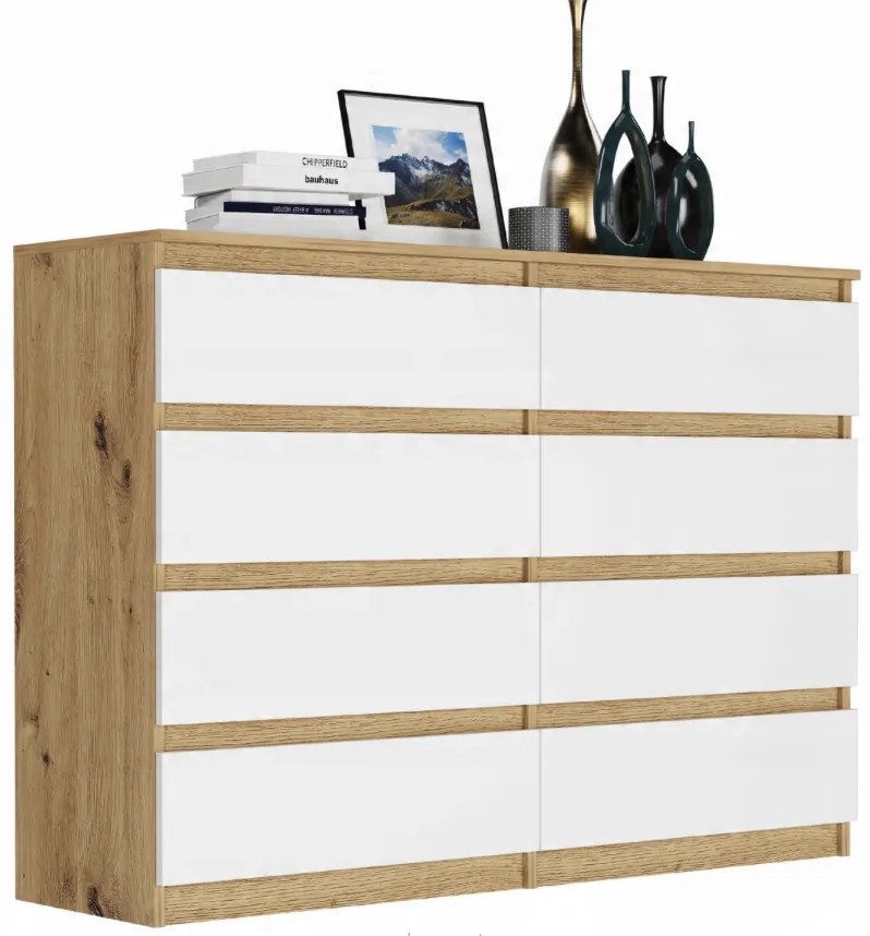 Модерен скрин с 8 чекмеджета R-140-S8 - различни цветови варианти антрацит микс артисън