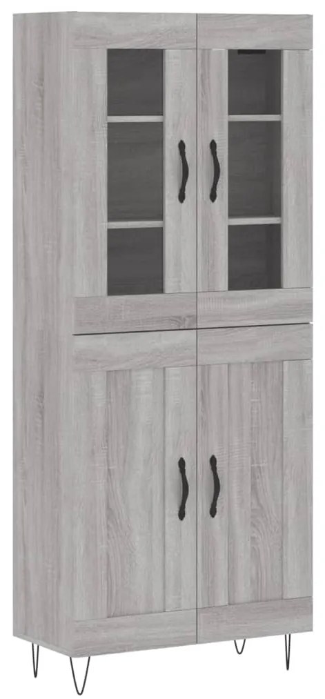 3198375 vidaXL Висок шкаф, сив сонома, 69,5x34x180 см, инженерно дърво