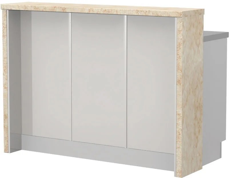 Островна кухненска пейка Modena-Length: 150 cm.-White glossy-Latino Marble
