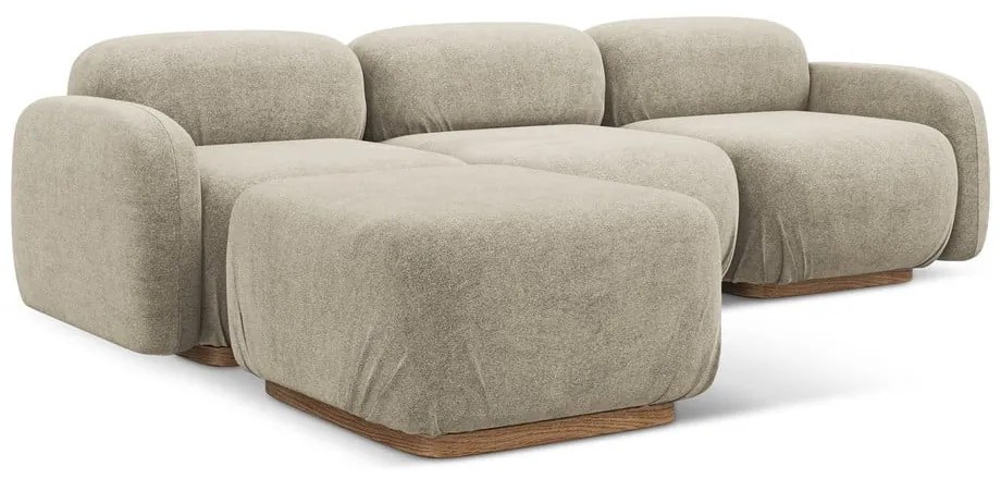 Бежов модулен ъглов диван от букле Ailani – Makamii