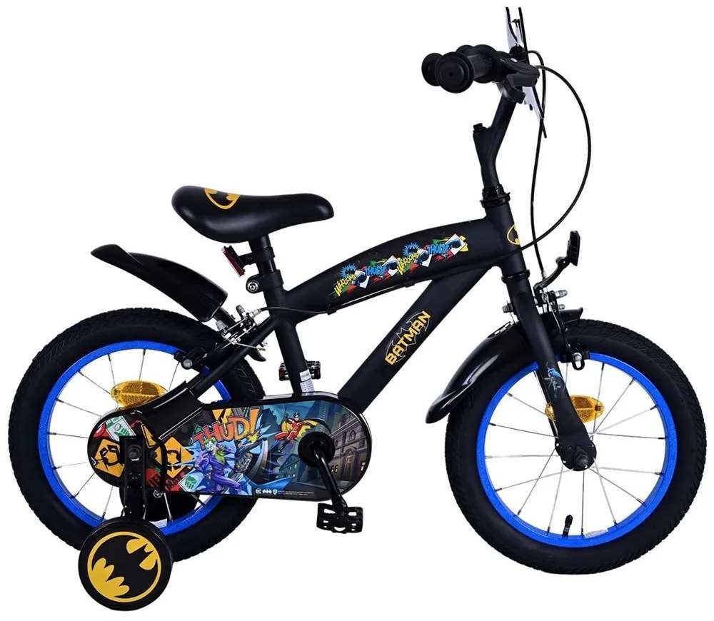 E&amp;L cycles - Детски велосипед с помощни колела, Batman, 14 инча