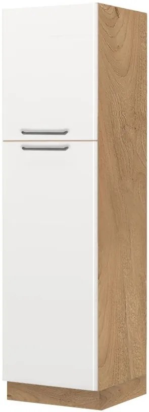 Висок подов шкаф Modena K21-60-2KF-Walnut - White glossy