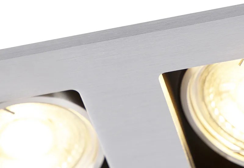 Комплект от 6 вградени прожектора алуминиеви правоъгълни 2-светлини - Qure