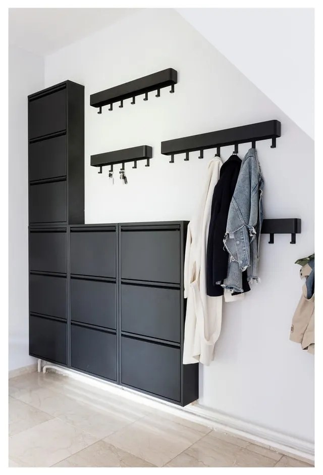 Черна метална стенна закачалка с рафт Dax Play - Spinder Design