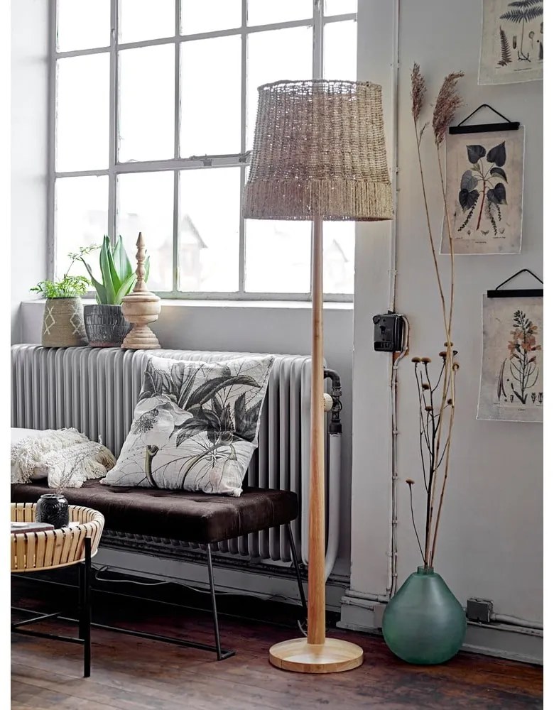 Подова лампа с ратанов абажур в естествен цвят (височина 160 cm) Kakasi – Bloomingville