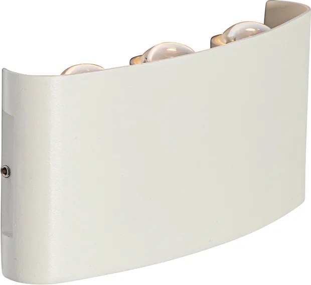 Външна стенна лампа бяла с LED 6-светлина IP54 - Silly