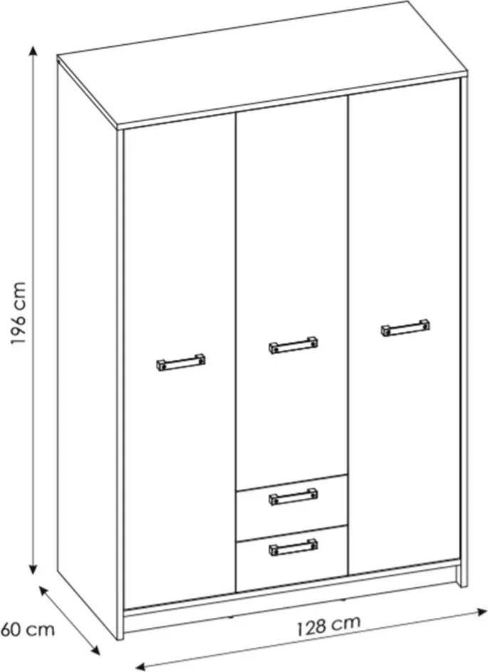 Гардероб Nebraska Трикрилен