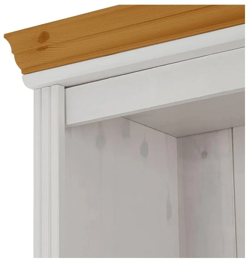 Бяла библиотека от масивен бор 74x223x37 cm Anita – Støraa