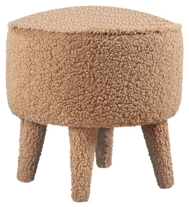Кафяв детски пуф от плат букле Moouv – Artie