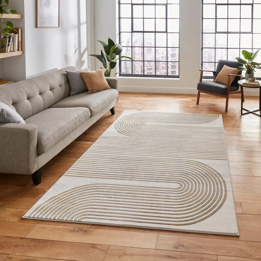 Kилим в светлосиво и златисто 80x150 cm Apollo – Think Rugs