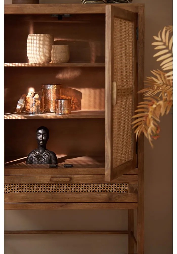 Кафяв скрин от мангово дърво 90x160 cm Nipas - Light &amp; Living