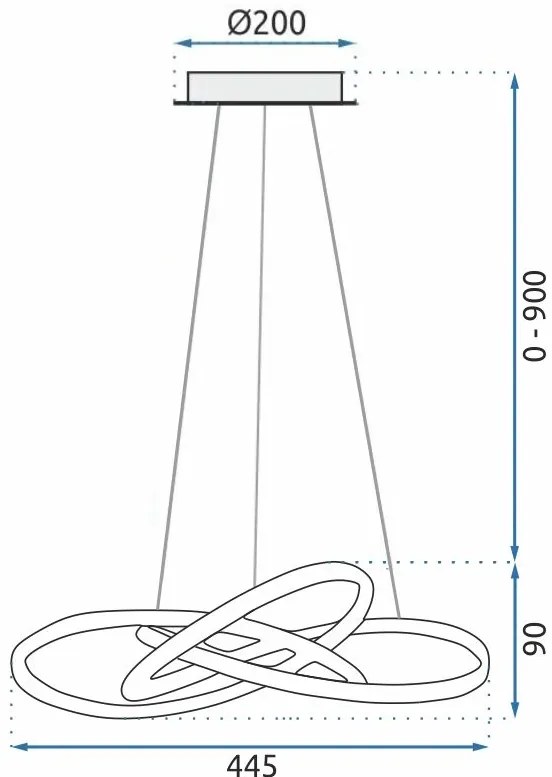 Пендел Ring LED +дистанционно управление APP391-CP Black