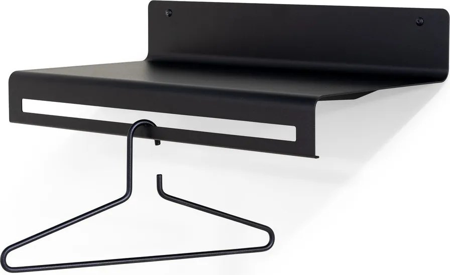 Черна метална стенна закачалка с рафт 60 cm Sway – Spinder Design