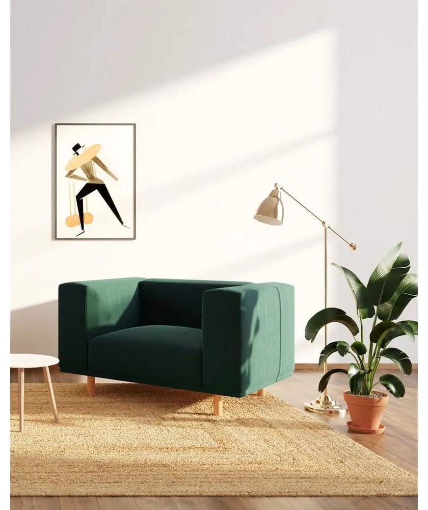 Кресло от тъмнозелено кадифе Kukumo - Ame Yens