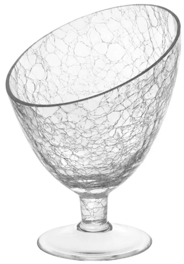 Horecano - Стъклена конусовидна купа на столче ф18xh25см CRACKED (KA.KON.002)