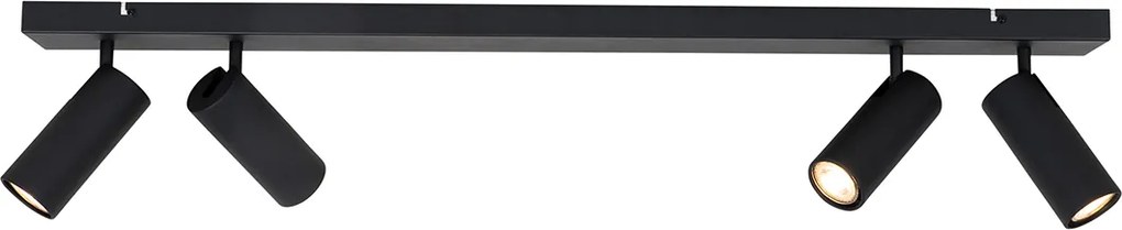 Интелигентен таванен прожектор черен 4-светлини регулируем вкл. 4 Wifi GU10 50mm - Renna