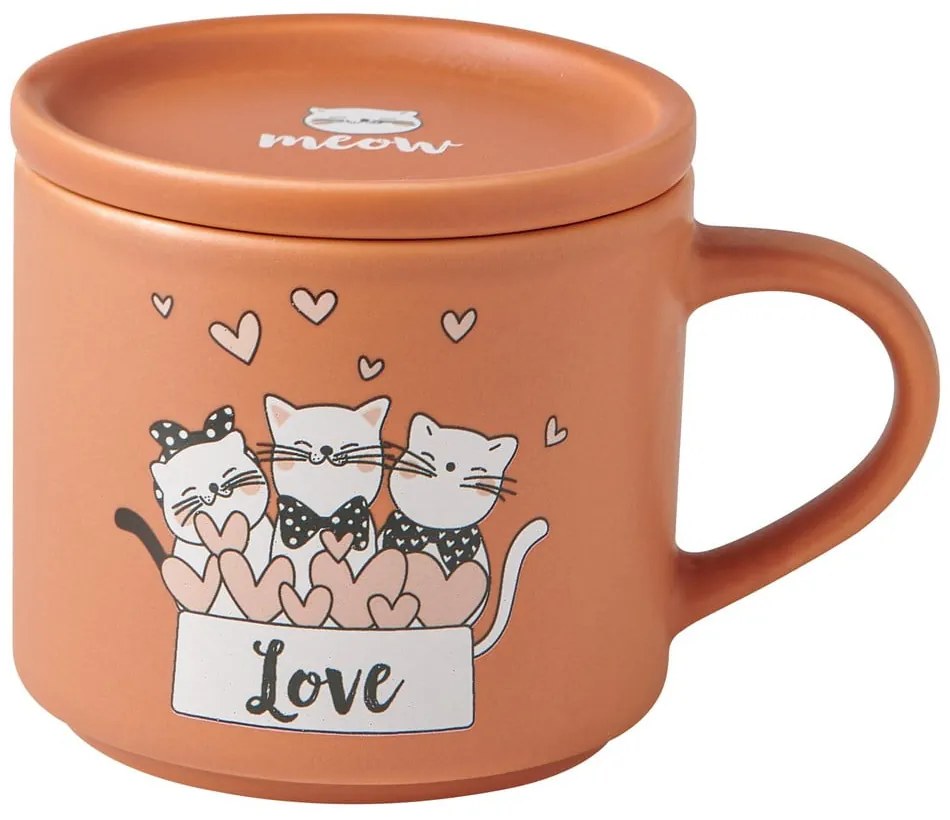 Оранжеви/бежови порцеланови чаши в комплект 2 бр. 350 ml Cats – Brandani
