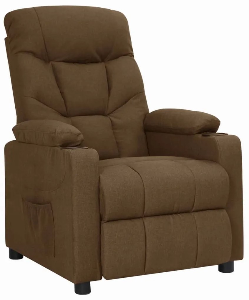 3093461 vidaXL Изправящ стол, кафяв, текстил