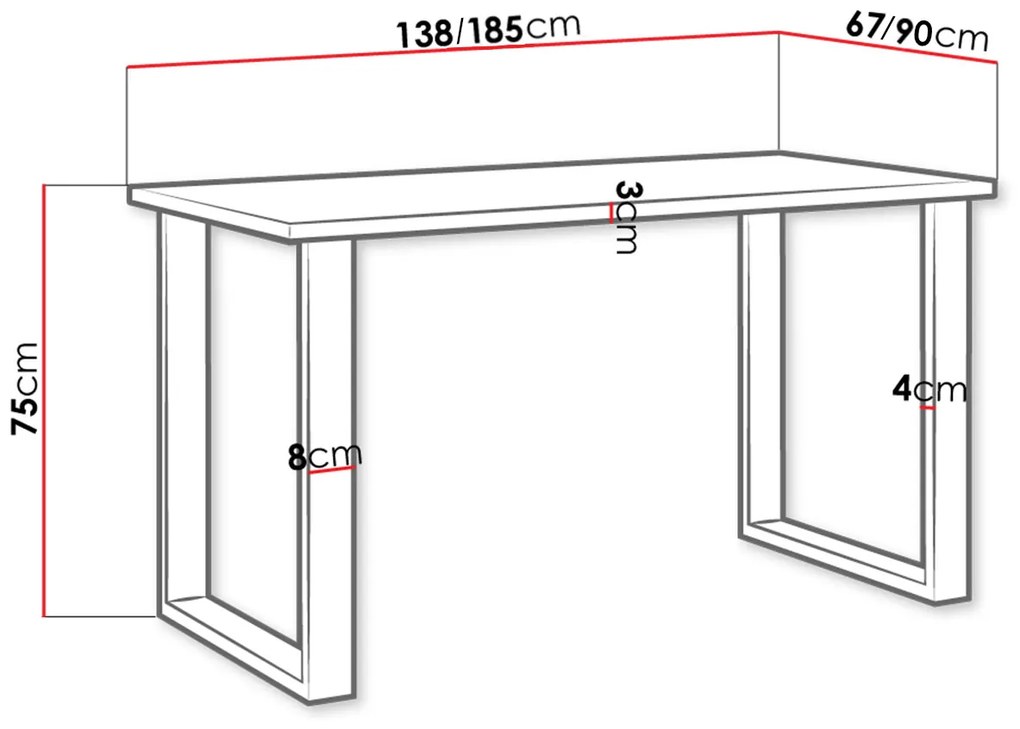 Маса Kingsale-185 x 90-Essential Tumen