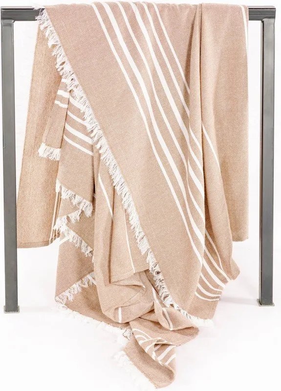 Бежово памучно одеяло 150x200 cm Solene – Tiseco Home Studio