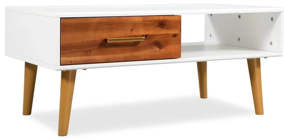 245736 vidaXL Маса за кафе, масивно акациево дърво, 90x50x40 см