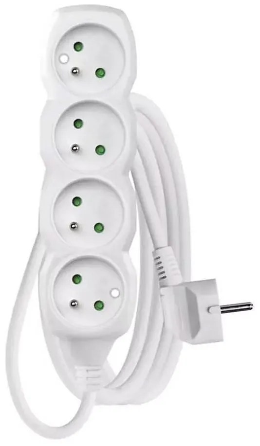 Удължител 4-извода 3м бял