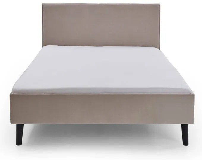 Бяло/кремаво двойно легло 140x200 cm тапицирано без ламелно дъно Leira – Meise Möbel