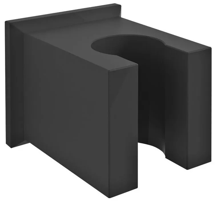 Матово черно месингов държач за душ слушалка – Sapho