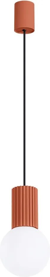 Оранжево висящо осветително тяло със стъклен абажур ø 12 cm Orbital – Sollux