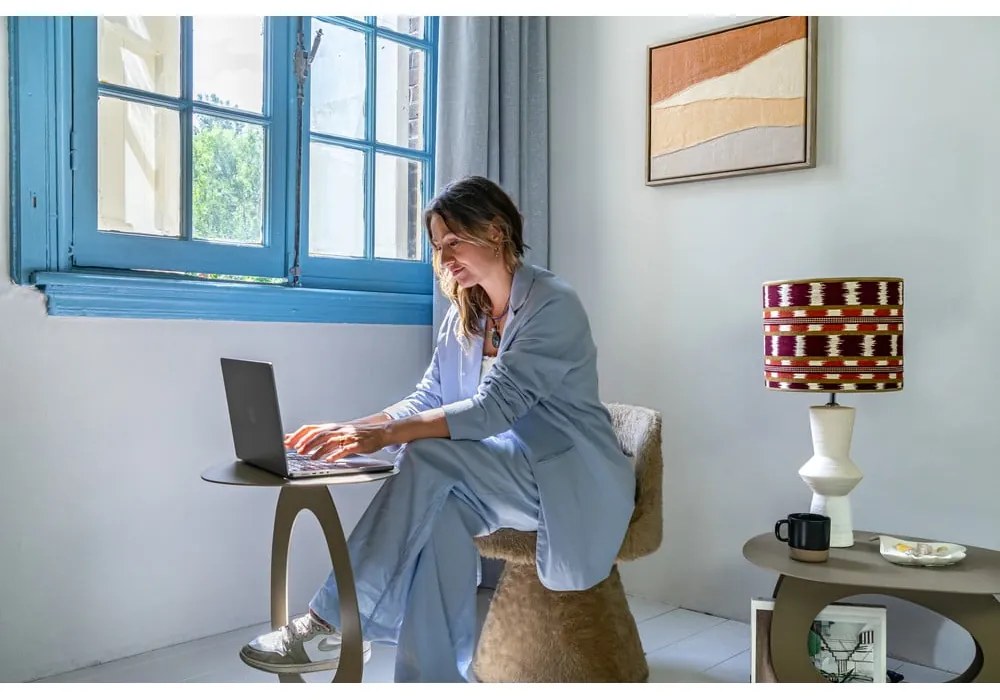 Бежова метална масичка за кафе 55x66 cm Tonda – Spinder Design