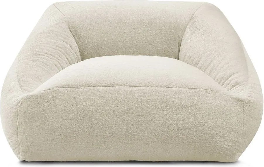 Кремав пуф от изкуствен косъм Lilibet – Bobochic Paris