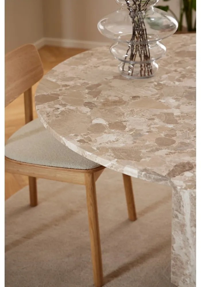 Светлокафява мраморна кръгла трапезна маса ø 130 cm Naxos – Actona