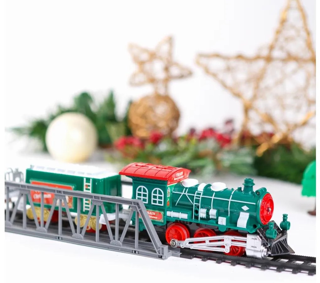 LED коледен влак, LED/2xAA, топло бяло