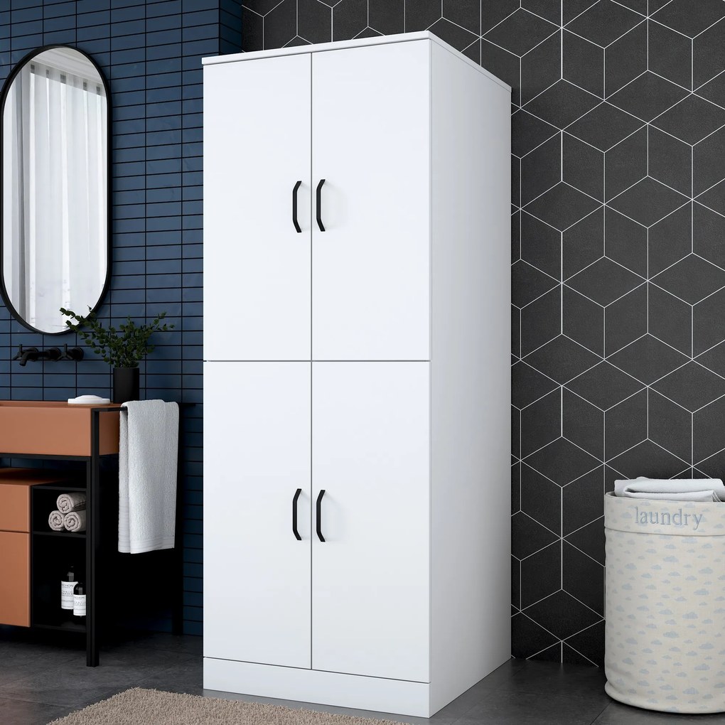 Шкаф за пералня KD109, цвят Бял