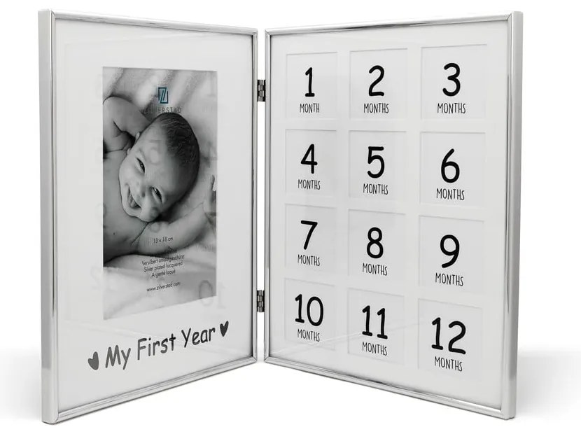 Стояща рамка в сребристо 21x26 cm My First Year – Zilverstad