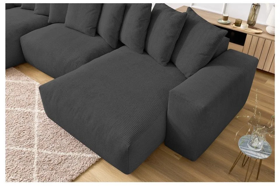 Сив ъглов диван от рипсено кадифе Voltaire – Bobochic Paris