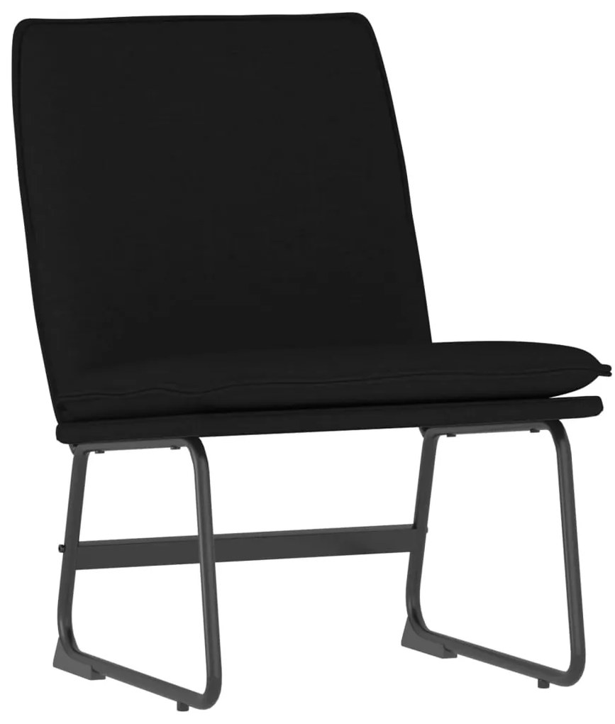 351314 vidaXL Стол шезлонг, черен, 52x75x76 см, текстил