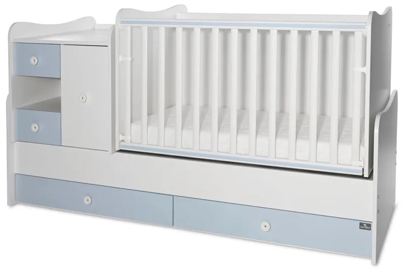 LORELLI Classic Трансформиращо се легло-люлка 190/72 см. MINI MAX БЯЛО/BABY BLUE