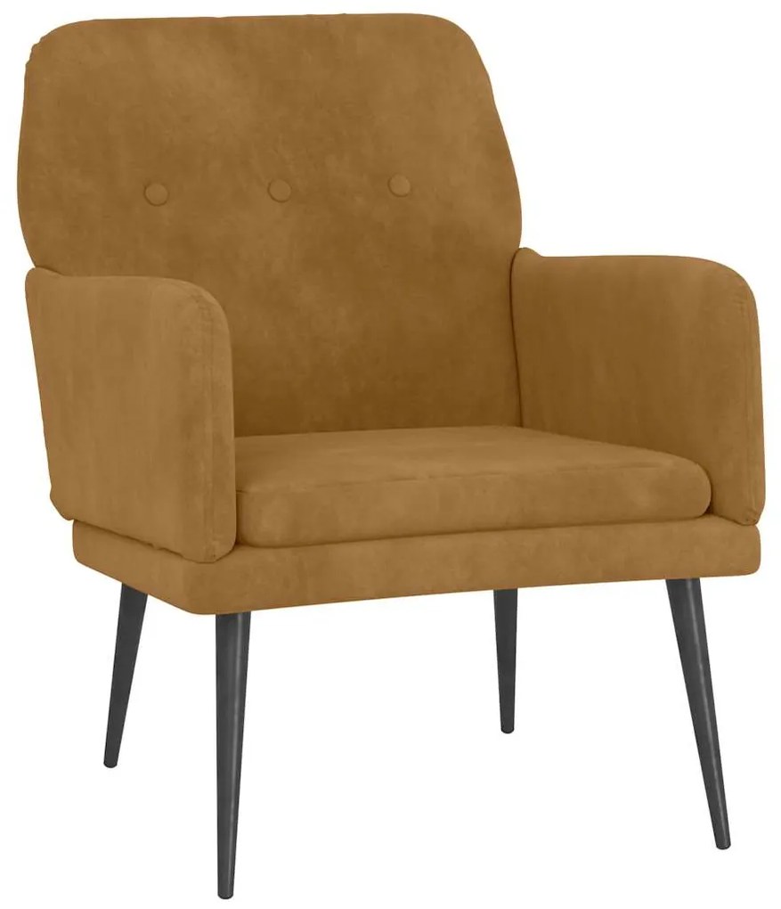 351411 vidaXL Кресло, кафяво, 62x79x79 см, кадифе