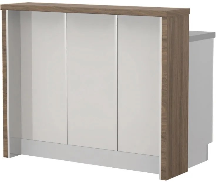 Островна кухненска пейка Modena-Length: 120 cm.-White glossy-Carini Wallnut