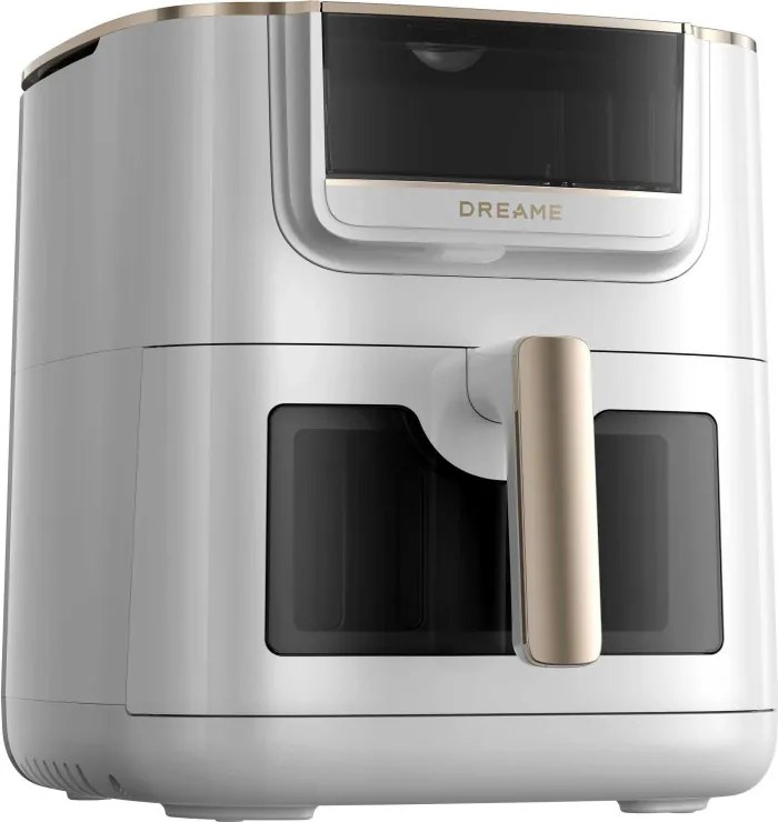 Фритюрник с горещ въздух Dreame AF30, 2300W, 7 л, 12 програми, 50-200°C, Dual-Source Cyclonic Heat, SmartSteam, LED, NTC, Бял