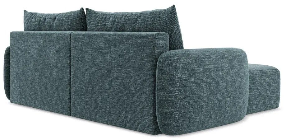 Тюркоазен разтегателен ъглов диван с място за съхранение (ляв ъгъл) Kalena – Makamii