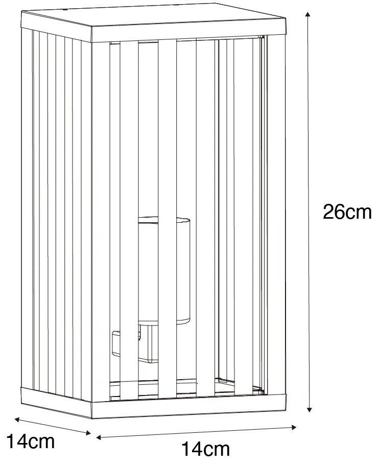 Модерна външна стенна лампа черна 26 см IP44 - Dijon